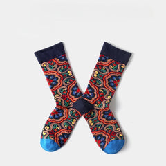 Cotton socks with exotic flowers from the Western Regions