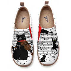 Black Cat Playing Violin Slip-On