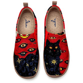 Black Cat Stares Slip-On
