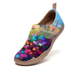 Colorful Oil-Paint Flowers Slip-On