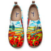 Crimson Flower Fields Slip-On