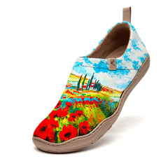 Crimson Flower Fields Slip-On