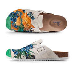 Irises and Orange Cats