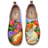 Orange Cat & Flowers Slip-On