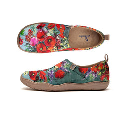 Red Oil Painting Flowers Slip-On