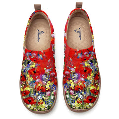 Red Wildflowers Slip-On