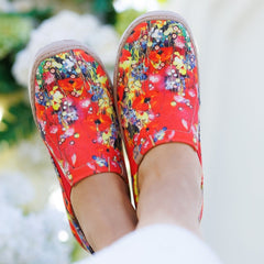 Red Wildflowers Slip-On