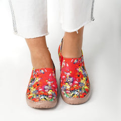 Red Wildflowers Slip-On