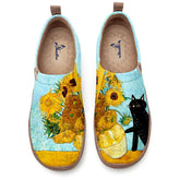 Sunflowers and Black Cat Slip-On