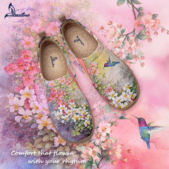 Watercolor Flowers And Birds Slip-On