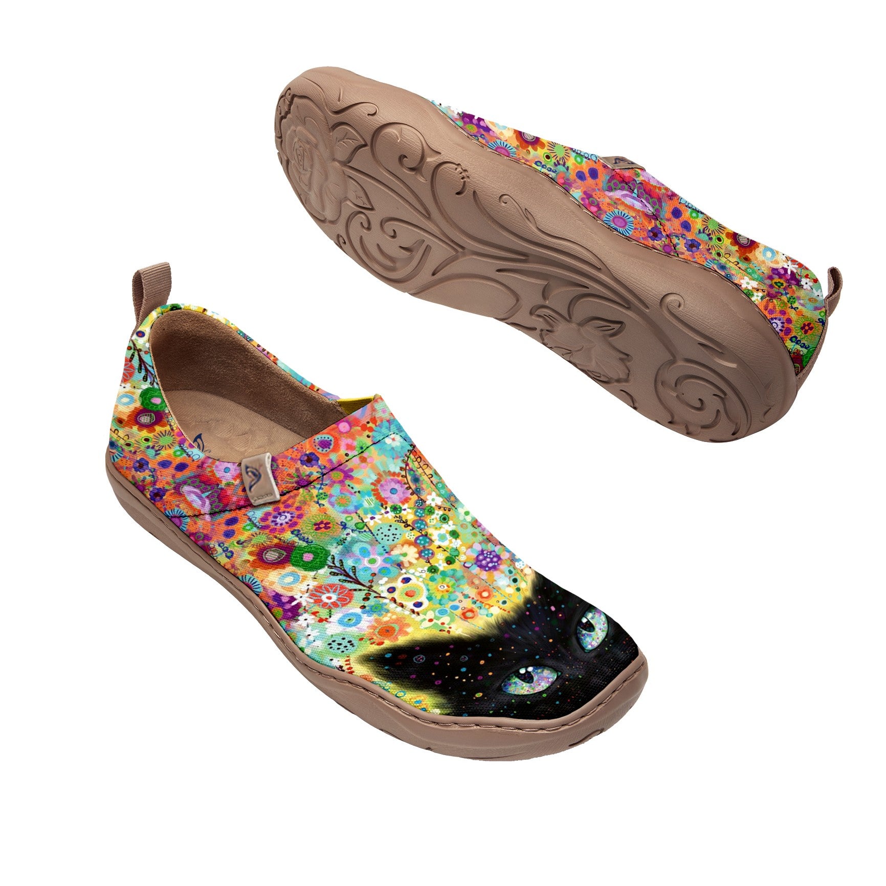 Black Cat Dots Slip-On