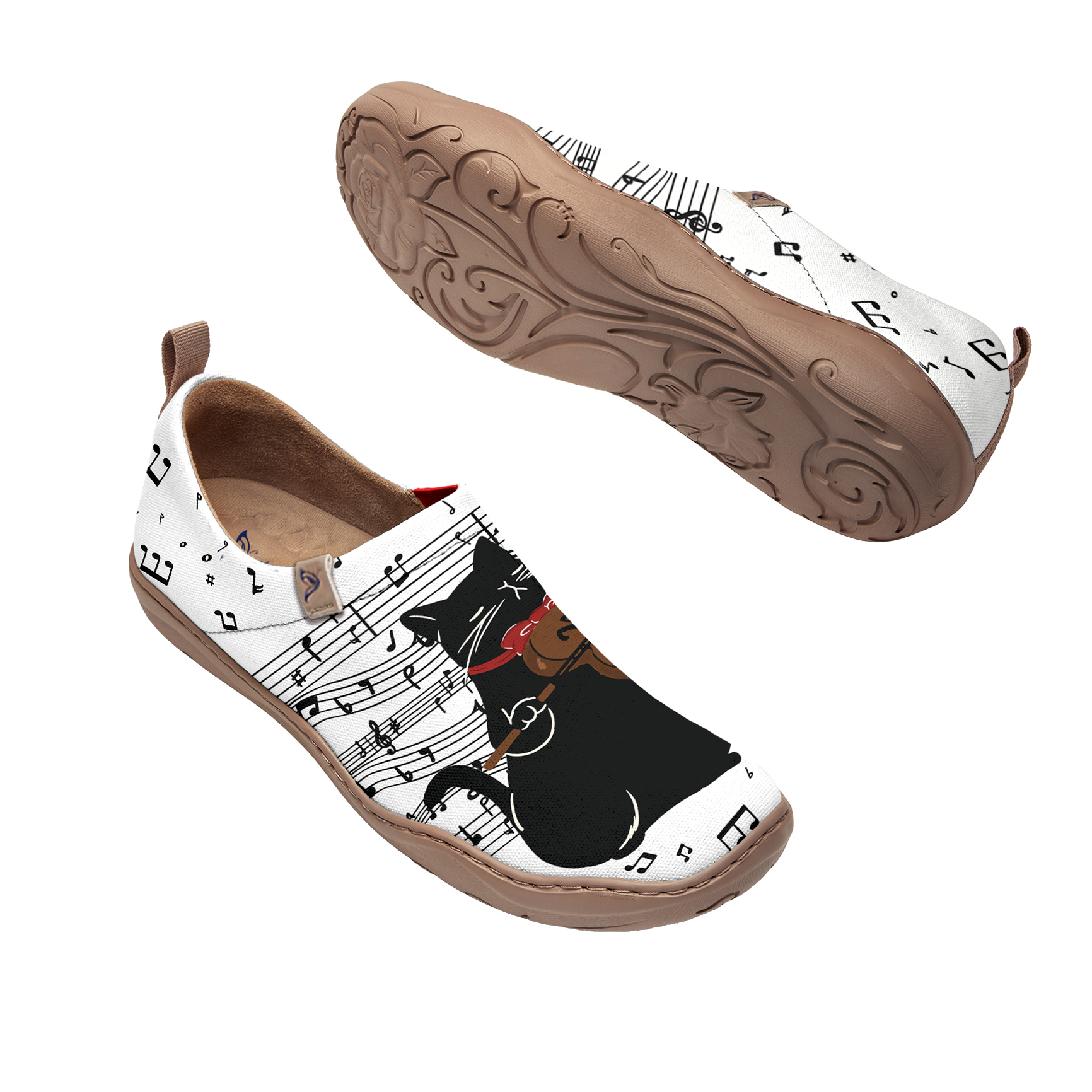 Black Cat Playing Violin Slip-On