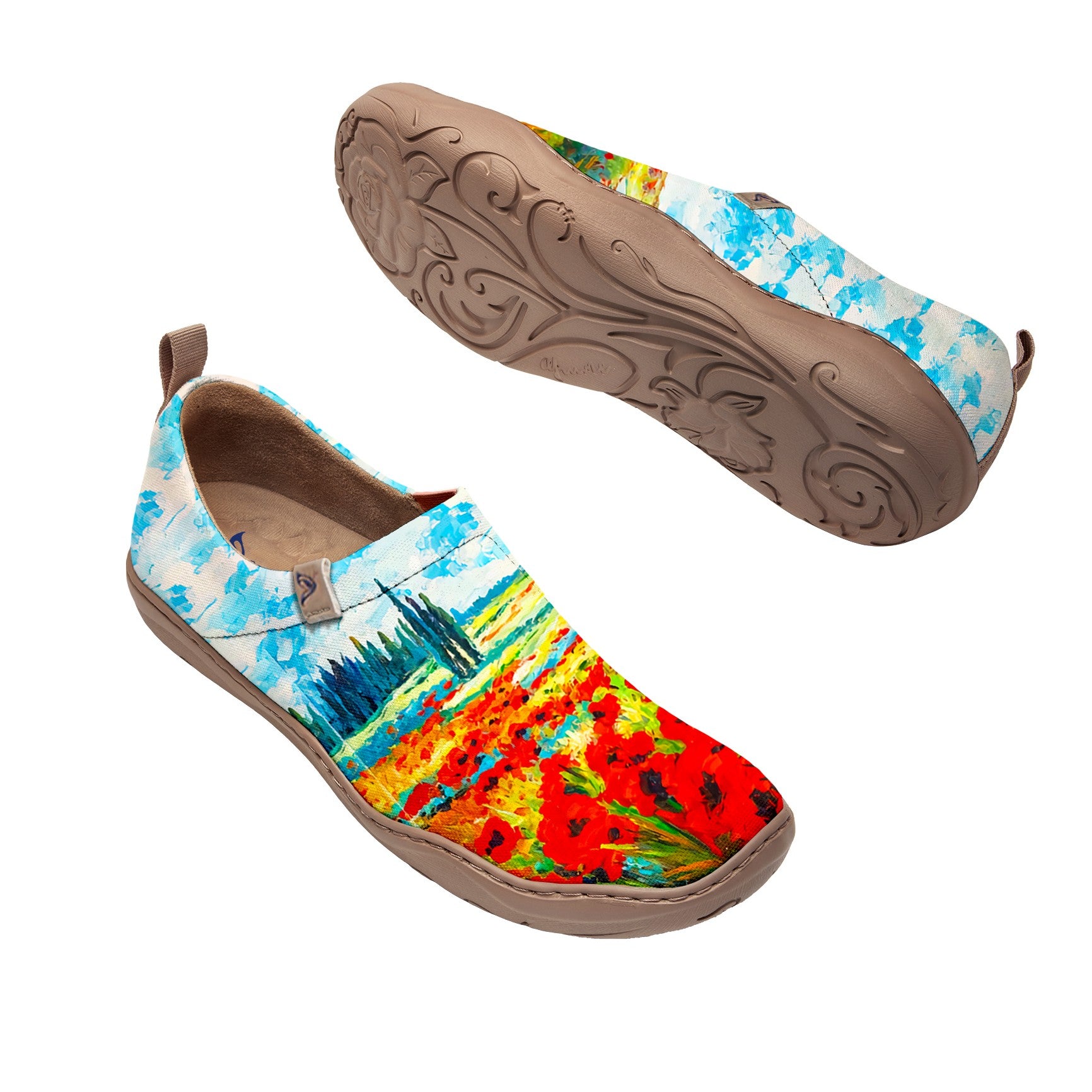 Crimson Flower Fields Slip-On