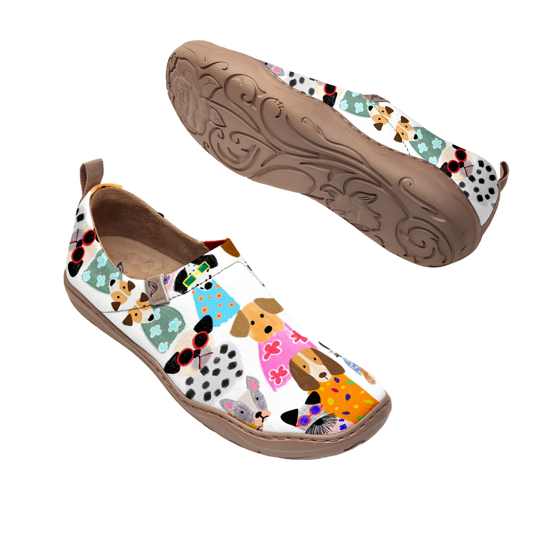 Cute Dog Line Art Slip-On