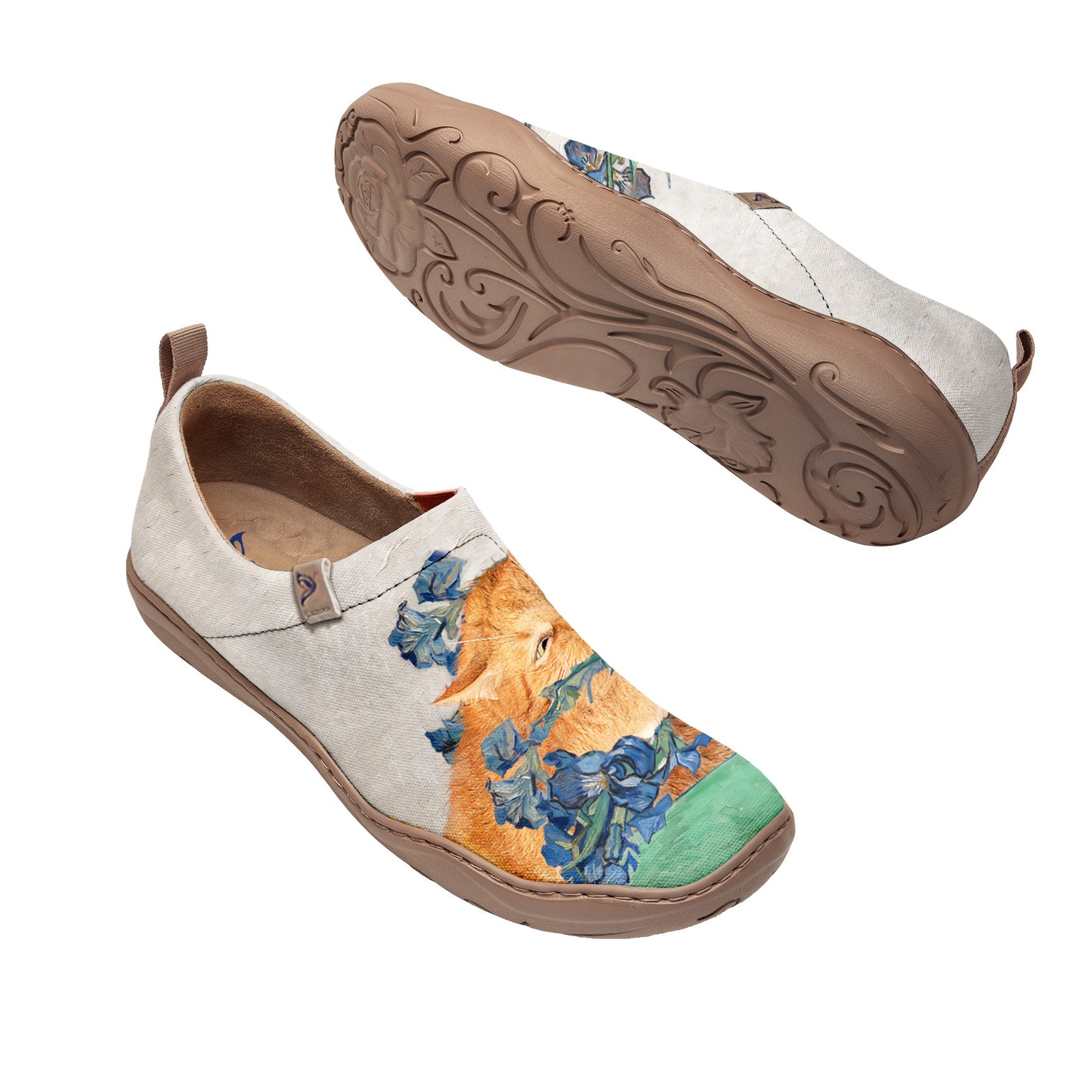 Irises and Orange Cats Slip-On