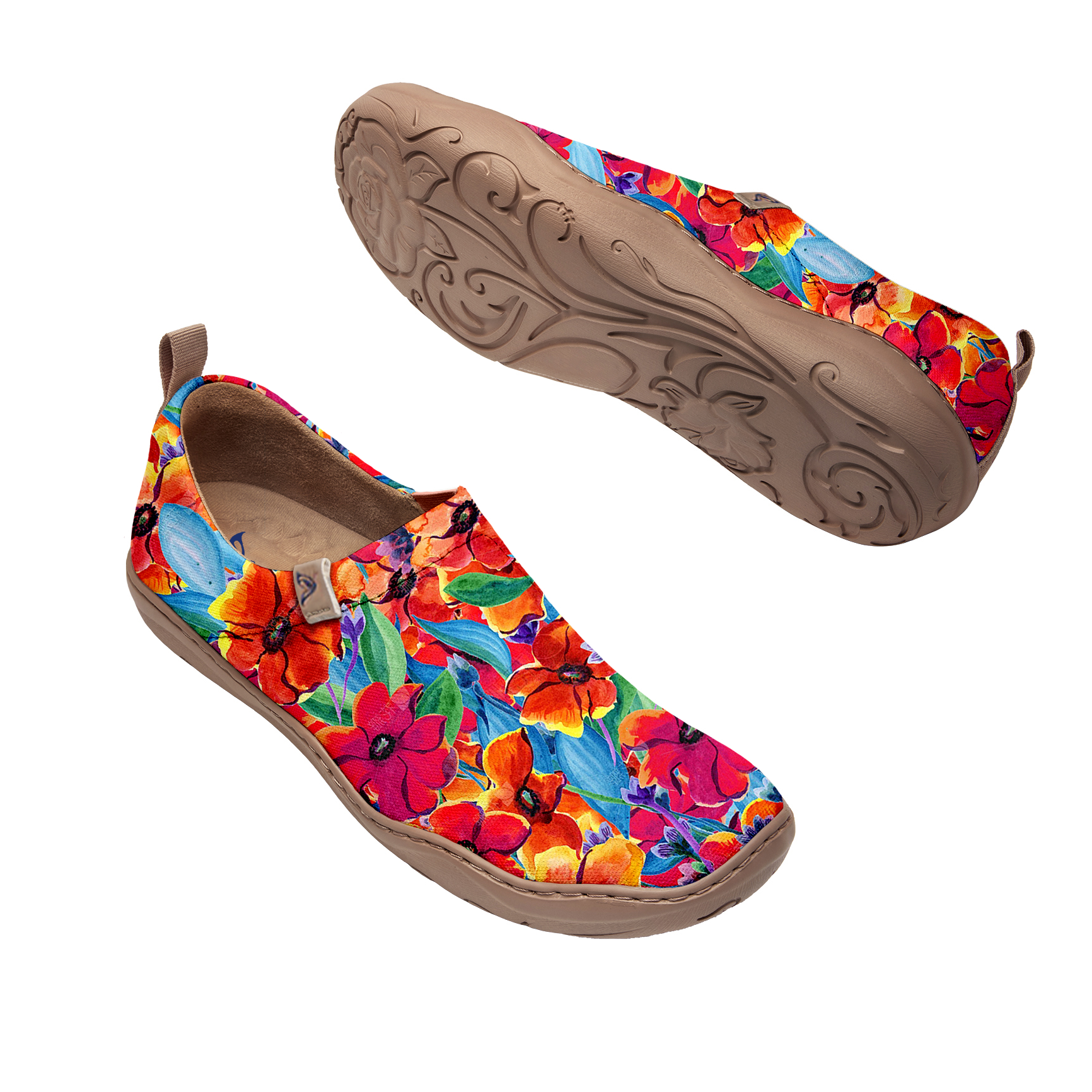 Large Red Wildflower Slip-On