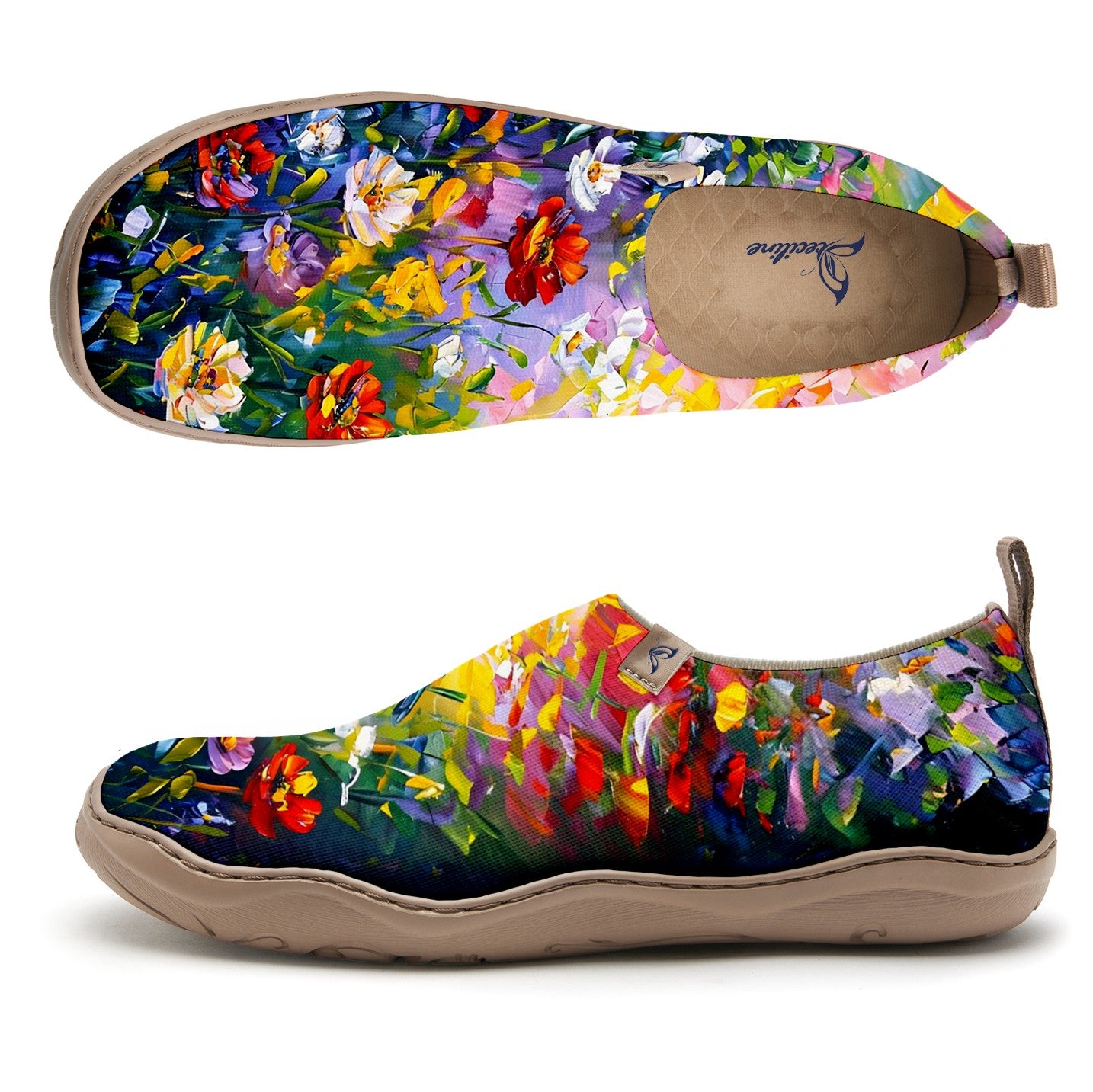 Oil Painting Birds And Flowers Slip-On