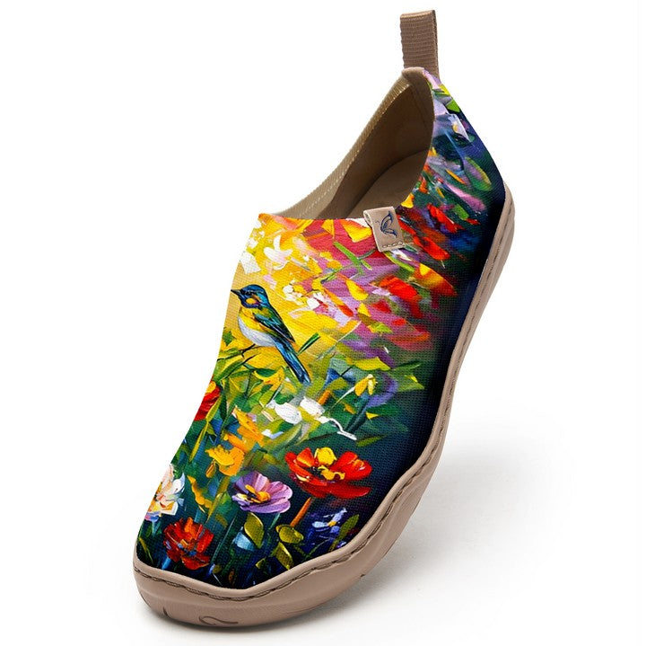 Oil Painting Birds And Flowers Slip-On