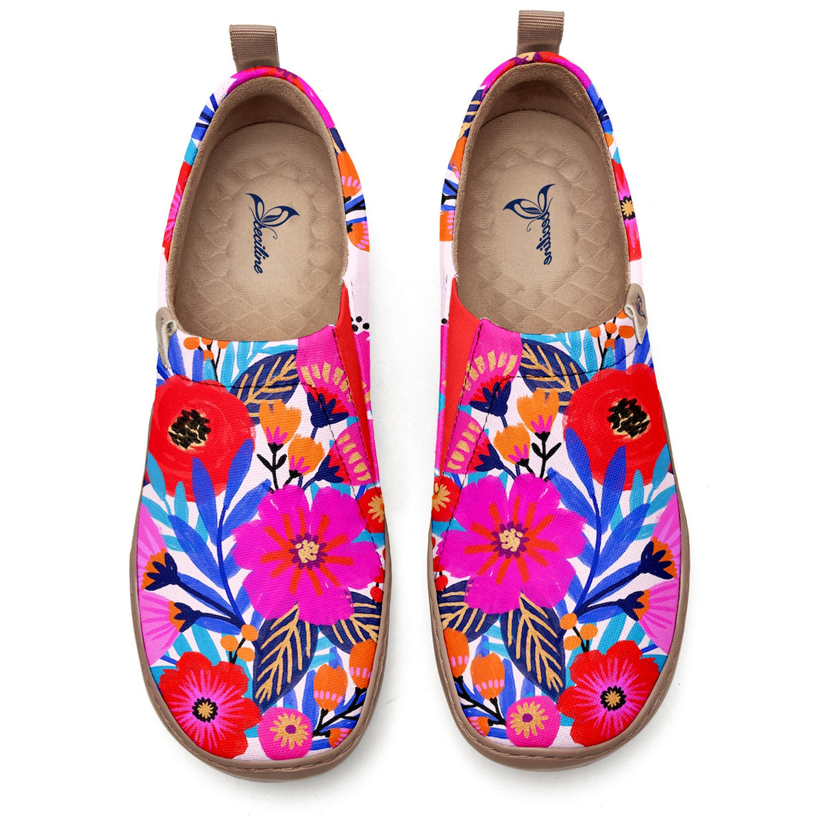 Red-Purple Garden Slip-On