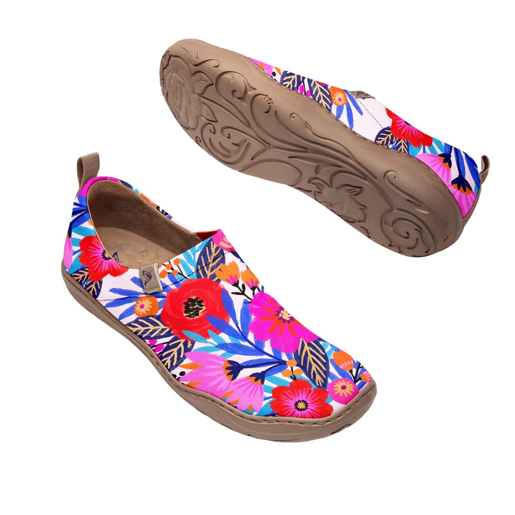 Red-Purple Garden Slip-On