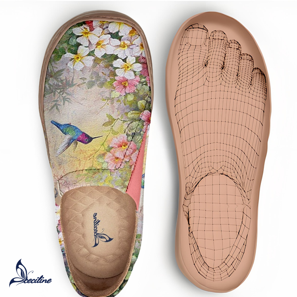 Watercolor Flowers And Birds  Slip-On